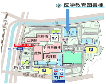 熊本大学医学部附属病院地図